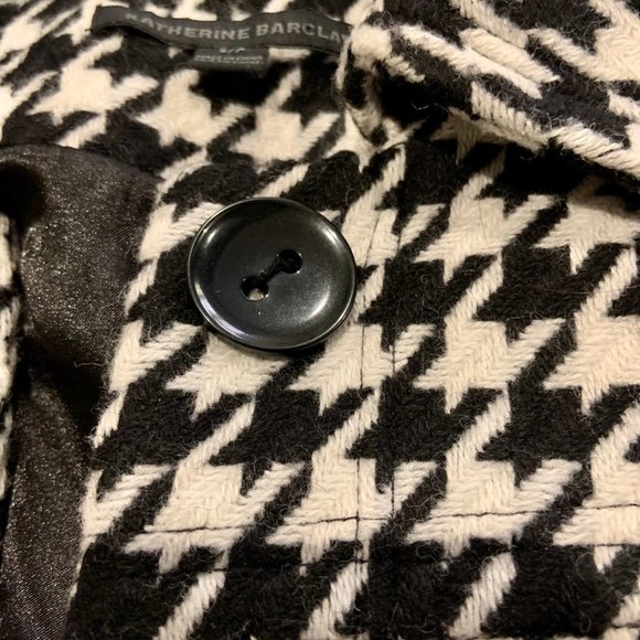 Women's Katherine Barclay Lightweight Wool Blend Jacket Houndstooth Size S - Picture 11 of 13